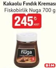 FİSKOBİRLİK NUGA KAKAOLU FINDIK KREMASI 700 G fiyat ve kampanya bilgisi